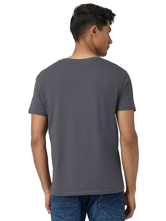 Grey Regular Fit Cotton T-shirt