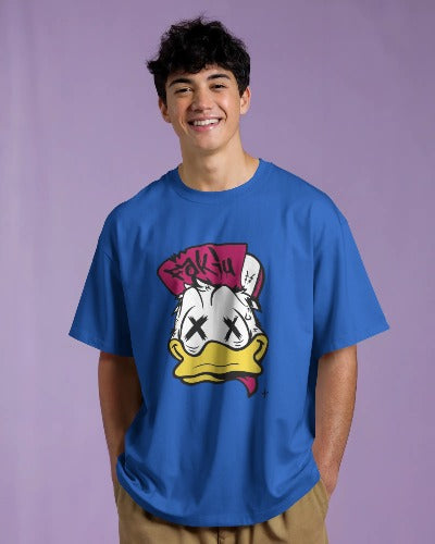 Oversized Cottonblend Half Sleeve Printed T-shirt