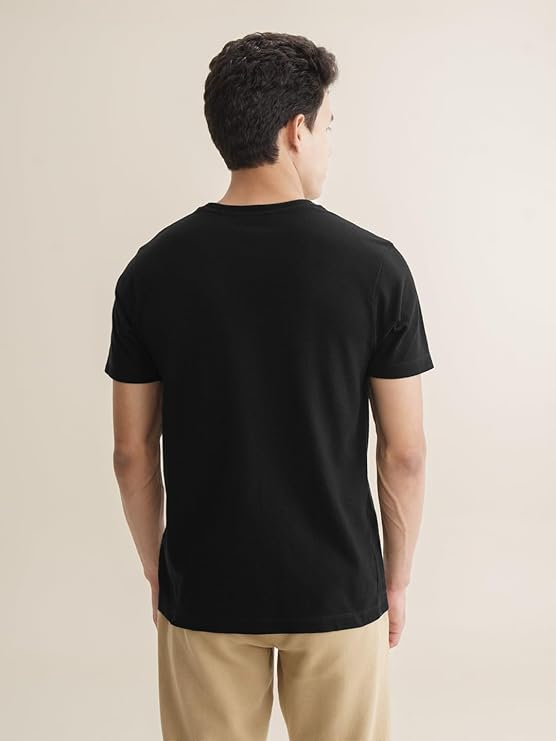 Black Regular Fit Cotton T-shirt