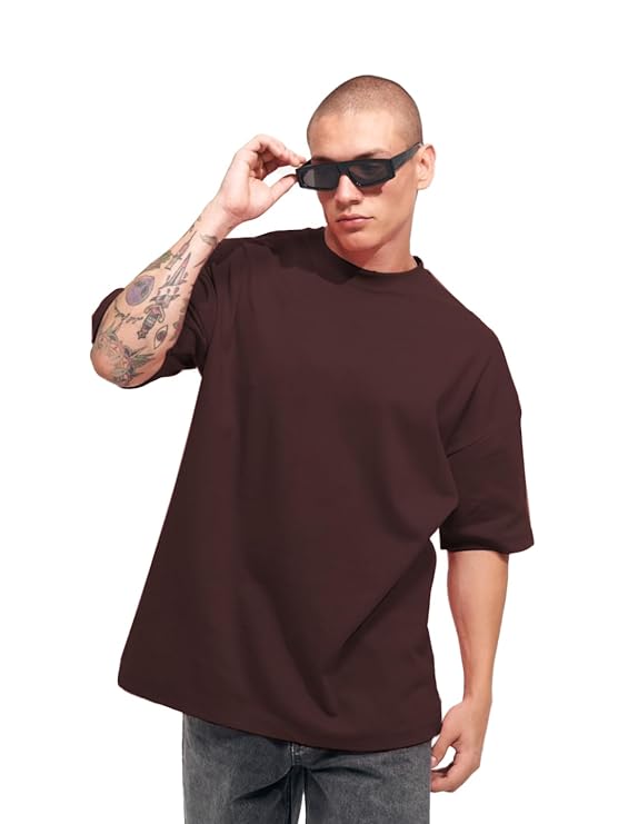 Brown Oversized Fit Cotton T-shirt