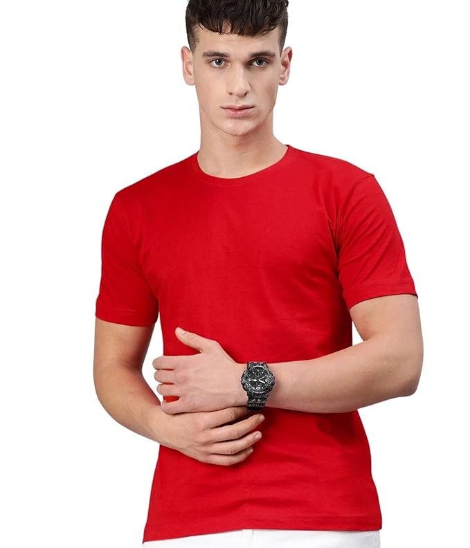 Red Regular Fit Cotton T-shirt