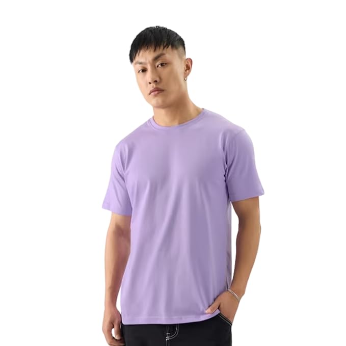 Lavender Regular Fit Cotton T-shirt