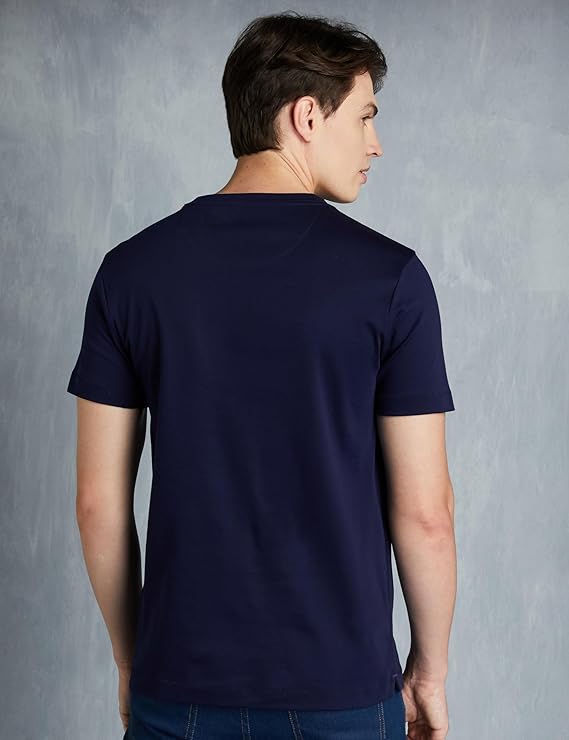 Navy Blue Regular Fit Cotton T-shirt